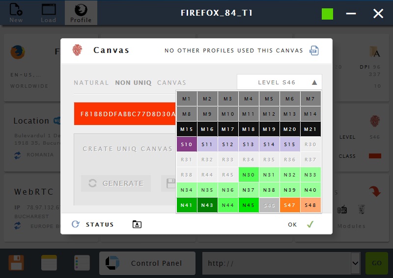 Manage canvas settings