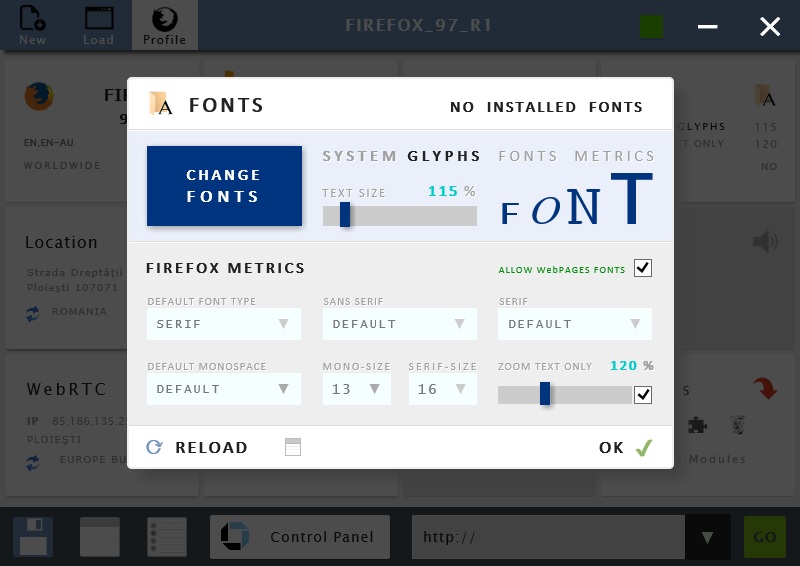 Manage fonts