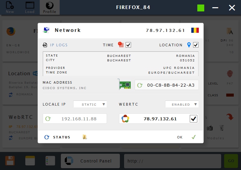 Manage WebRTC settings